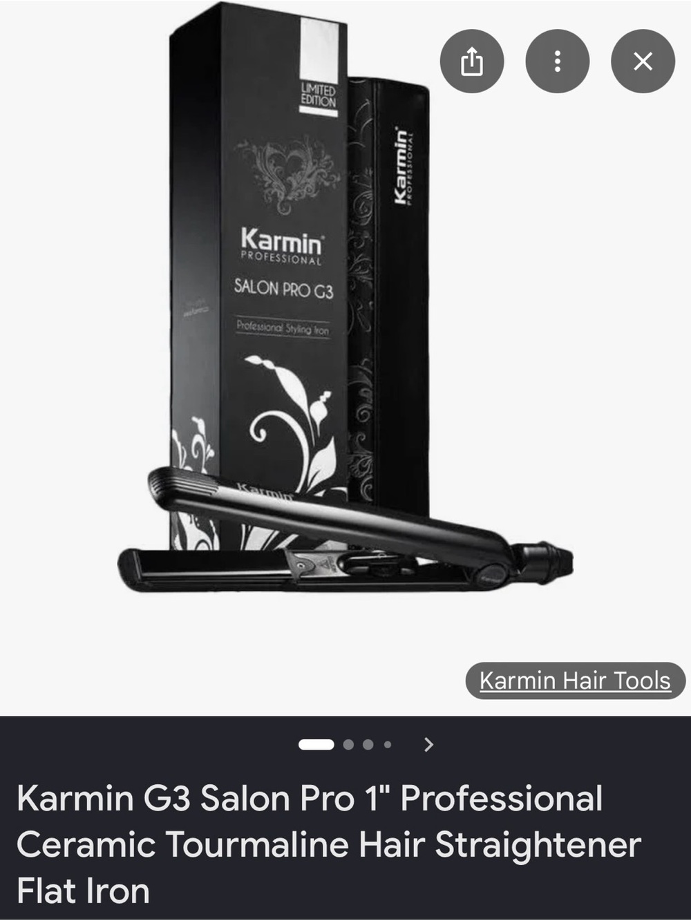 Karmin Professional G3 Salon Pro 1" Black Hair Straightener